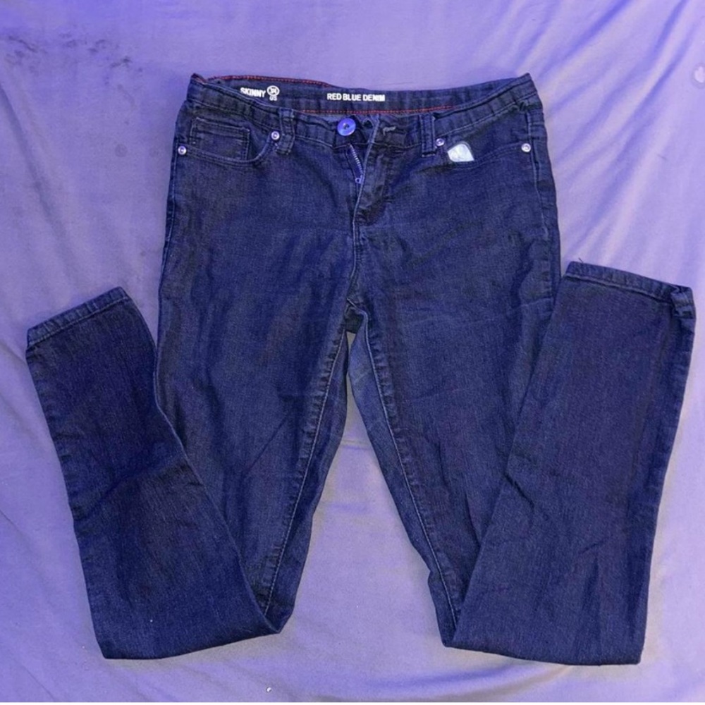 Navy blue skinny jeans